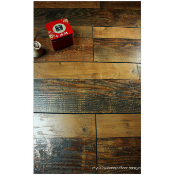 12.3mm Hand Scraped Walnut V-Grooved Laminated Floor